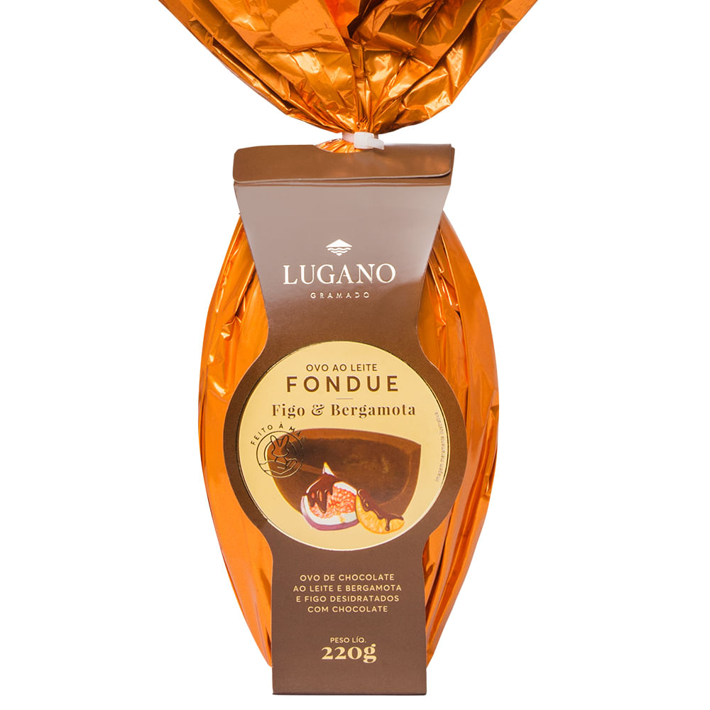 Ovo Fondue de Chocolate ao Leite Lugano com Figo e Bergamota 220g